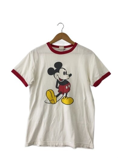 商品画像：Tシャツ/M/--/WHT/ミッキー/プリント/リンガーT// 1