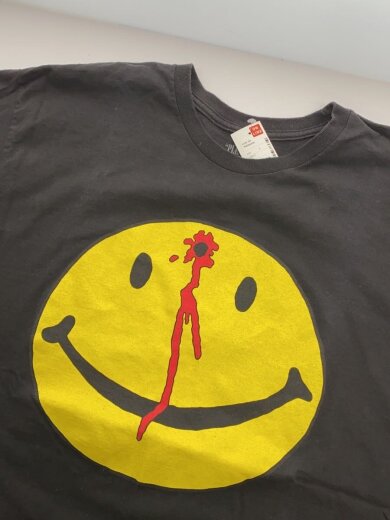 商品画像：Tシャツ/L/コットン/BLK/プリント/スマイル/gun shot smile 4