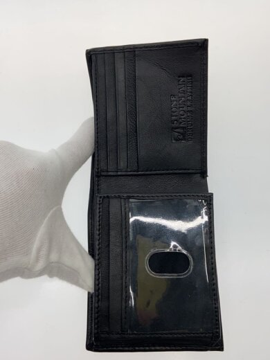 商品画像：2つ折り財布/レザー/BLK/無地/メンズ// 4