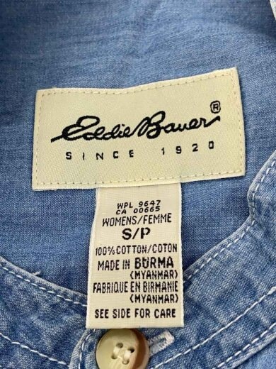 商品画像：90s/ノーカラーシャンブレーシャツ/S/コットン/IDG 3