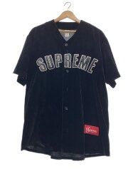 25SS Velvet Baseball Jersey/L/ベロア/BLK