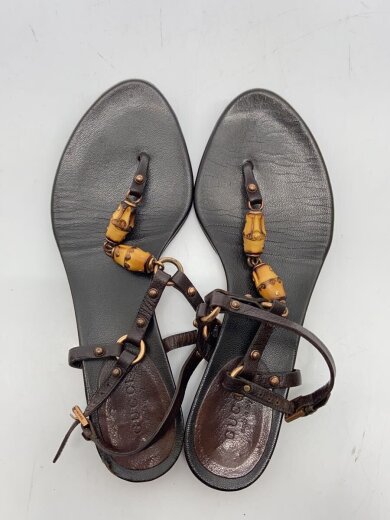 商品画像：Bamboo Thong Sandals Leather Flat/35.5/ブラウン/使用感有// 3