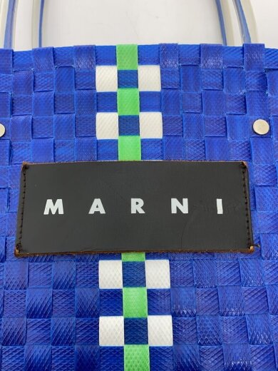 商品画像：マーケット トートバッグ/ブルー/グリーン/ホワイト 5