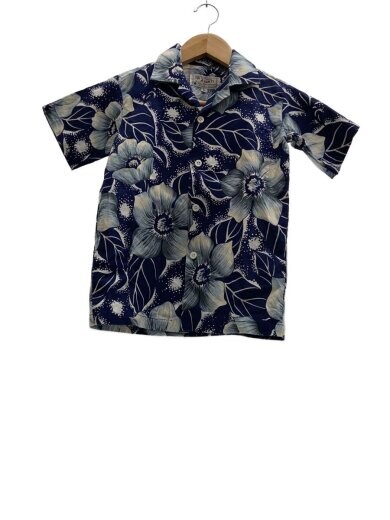 商品画像：90s Cotton Hawaiian Shirt Wave＆Hibiscus/L/ネイビー// 1