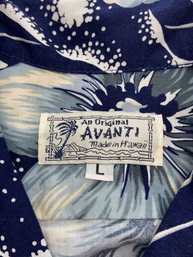 商品画像：90s Cotton Hawaiian Shirt Wave＆Hibiscus/L/ネイビー// 3