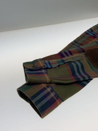 商品画像：Plaid Cotton Flannel Work Shirt エルボーパッチ/S/カーキ// 5