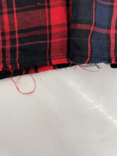 商品画像：Patchwork Plaid Shirt/XS/レッド/着用感有 6