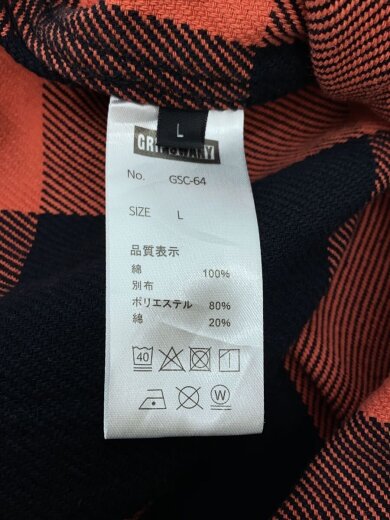 商品画像：FLANNEL FIELD SHIRT/L/オレンジ/ブラック/GSC-64/着用感有// 4