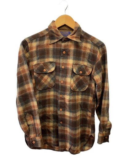 商品画像：ネルシャツ/S/ウール/BRW/オンブレCK 1