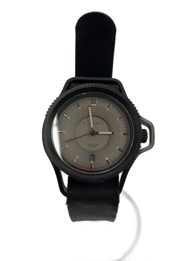 商品画像：クォーツ腕時計/アナログ/レザー/GRY/BLK/SS 1