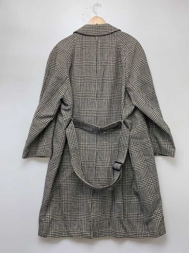 商品画像：DUNN＆CO◆80s/MADE IN UK/比翼/チェスターコート/ウール/WHT/千鳥格子 2