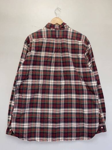 商品画像：90s/長袖BDシャツ/タータンチェック/片ポケ/緑ポニー/XL/コットン/RED// 2