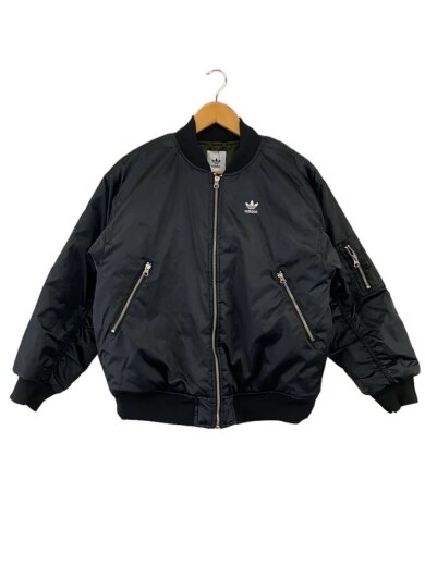 商品画像：W LONG BOMBER JACKET/ボンバージャケット/M/ポリエステル/BLK/FL0048// 1
