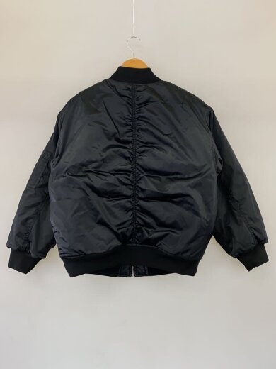 商品画像：W LONG BOMBER JACKET/ボンバージャケット/M/ポリエステル/BLK/FL0048// 2