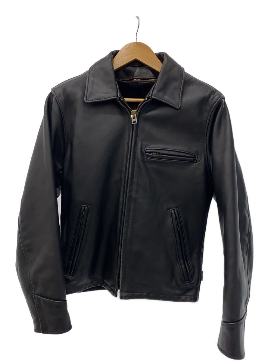 Schott / シングルライダースジャケット/34/牛革/BLK/無地/AT-101E