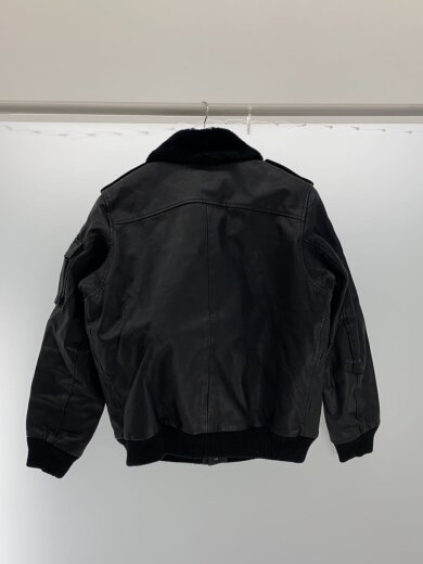 商品画像：レザージャケット・ブルゾン/M/羊革/BLK/無地 2