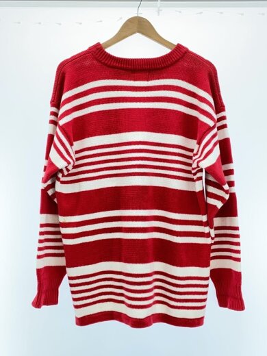 商品画像：ニット・セーター(薄手)/M/コットン/RED/ボーダー/90s 2