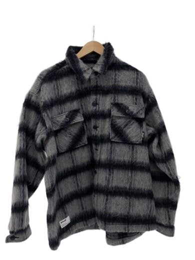 商品画像：長袖シャツ/XL/ポリエステル/GRY/チェック/782-5220007 1