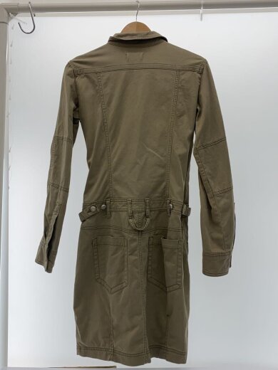 商品画像：長袖ワンピース/M/コットン/KHK/無地 2