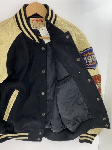 商品画像：ブルゾン/M/ウール/BLK/ATTRACTIVE/ワッペン/袖レザー/90s 3