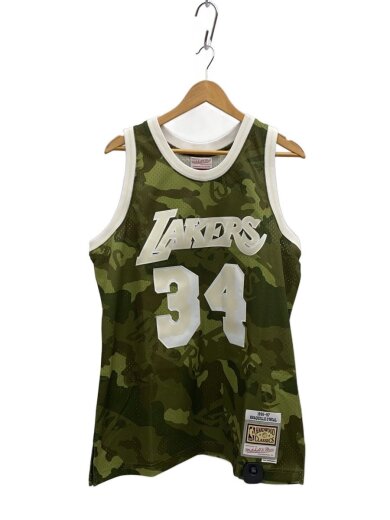 商品画像：ゲームシャツ/タンクトップ/L/ポリエステル/GRN/カモフラ/レイカース/34/シャキールオニール 1