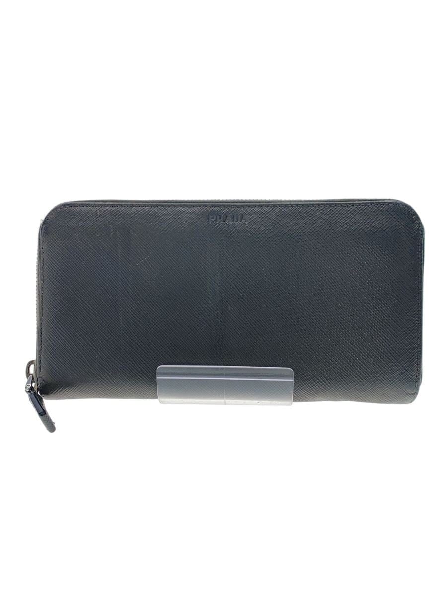 PRADA / 長財布/レザー/KHK/無地/メンズ