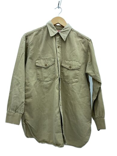 商品画像：HIT EM HARD/60~70s/ワークシャツ/長袖シャツ/15.5/コットン/KHK 1