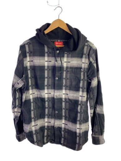 商品画像：18AW/hooded jacquard flannel shirt/長袖シャツ/M/コットン/BLK 1