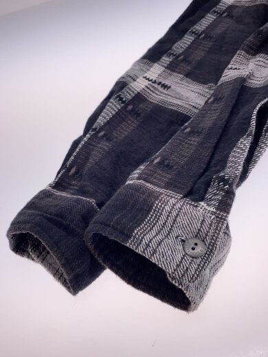商品画像：18AW/hooded jacquard flannel shirt/長袖シャツ/M/コットン/BLK 5