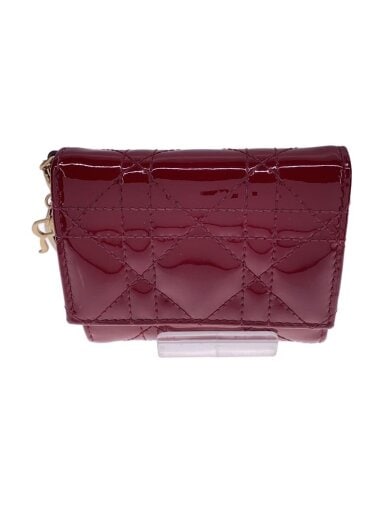 商品画像：Lady Dior/Lotus/レディディオール/ロータスウォレット/3つ折り財布/パテント/RED// 1