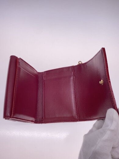 商品画像：Lady Dior/Lotus/レディディオール/ロータスウォレット/3つ折り財布/パテント/RED// 4