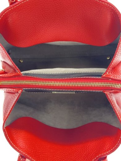 商品画像：ハンドバッグ/レザー/RED 6