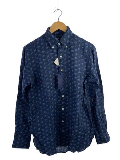 商品画像：長袖シャツ/S/リネン/NVY/総柄 1