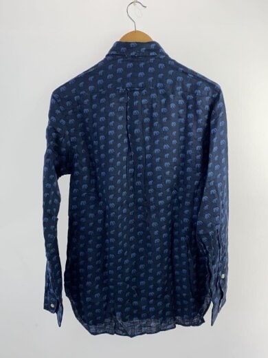 商品画像：長袖シャツ/S/リネン/NVY/総柄 2