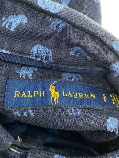 商品画像：長袖シャツ/S/リネン/NVY/総柄 3