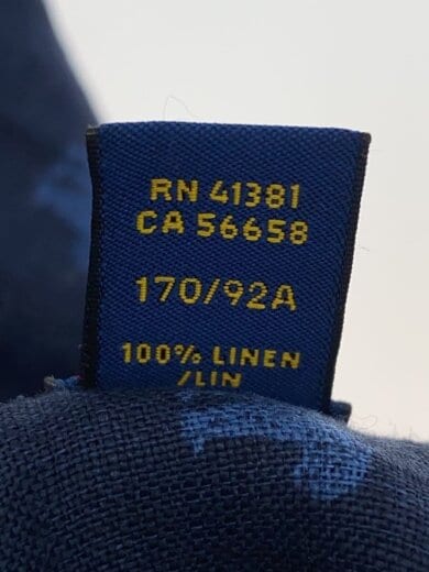 商品画像：長袖シャツ/S/リネン/NVY/総柄 5