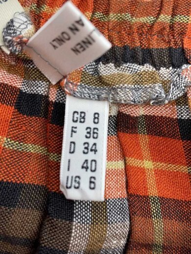 商品画像：ロングスカート/--/リネン/ORN/チェック 5