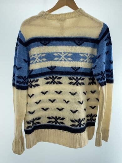 商品画像：ニット・セーター(厚手)/XXL/ウール/WHT/総柄 2