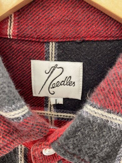 商品画像：ネルシャツ/L/コットン/RED/チェック/旧タグ/FLANNEL SHIRT/フランネル 4