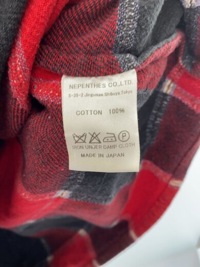 商品画像：ネルシャツ/L/コットン/RED/チェック/旧タグ/FLANNEL SHIRT/フランネル 5
