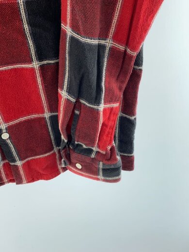 商品画像：ネルシャツ/L/コットン/RED/チェック/旧タグ/FLANNEL SHIRT/フランネル 6