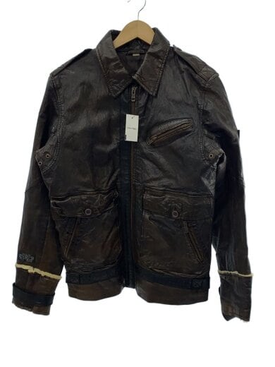 商品画像：00s/トラッカージャケット/袖ムートン/レザージャケット・ブルゾン/M/羊革/BRW 1