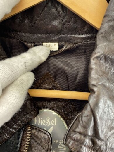 商品画像：00s/トラッカージャケット/袖ムートン/レザージャケット・ブルゾン/M/羊革/BRW 4