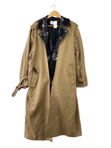 商品画像：トレンチコート/L/ウール/CML/無地 1