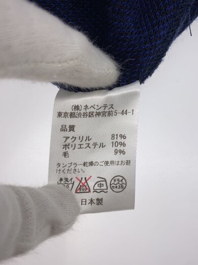 商品画像：ニット・セーター(薄手)/M/アクリル/BLU/チェック 4