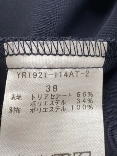 商品画像：ストレッチフリルブラウス/38/ポリエステル/NVY/無地/YR2021-094AW-3 4