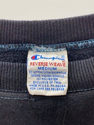 商品画像：90s/REVERSE WEAVE/スウェット/M/コットン/BLK/無地 3