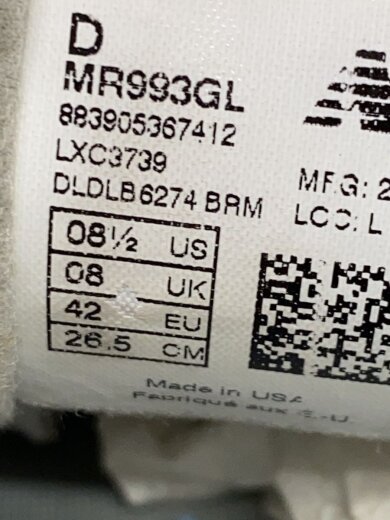 商品画像：ローカットスニーカー/26.5cm/GRY/MR993GL 5