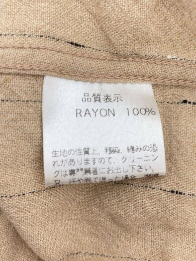 商品画像：長袖シャツ/36/レーヨン/BEG/ストライプ 5
