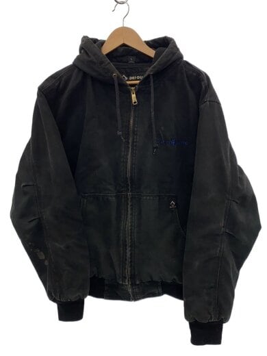 商品画像：ジップパーカー/L/ポリエステル/BLK/無地 1